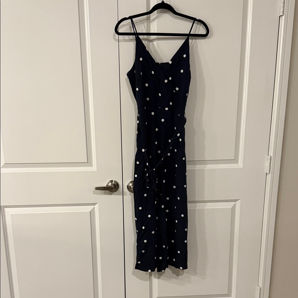 LOFT Navy and White Polka Dot jumpsuit